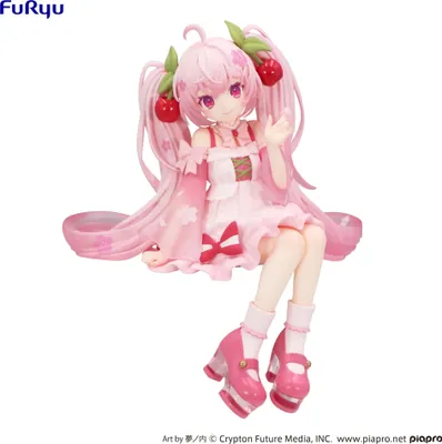 Immagine prodotto di Statua di Hatsune Miku Sakura Miku in PVC con tappo a spaghetto (14 cm)