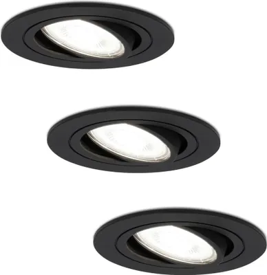 Produktbild von hoftronic LED Einbaustrahler 3x4W 345lm 6500K Dimmbar Schwarz IP20