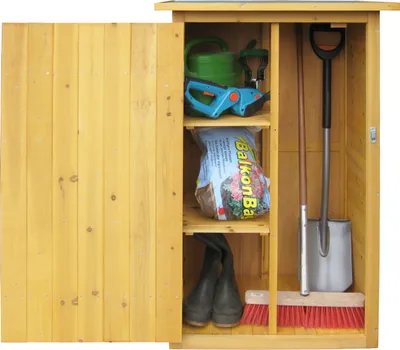 Produktbild von HABAU Gartenschrank mit Flachdach aus Naturholz