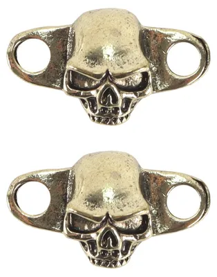 Schuhschnallengürtel Totenkopf Gold Zinklegierung 2 Stück