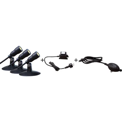 Obrázok produktu pre HEISSNER L410-00, Čierna, Záhrada, 3 žiaroviek, 3 W, 2 m, G