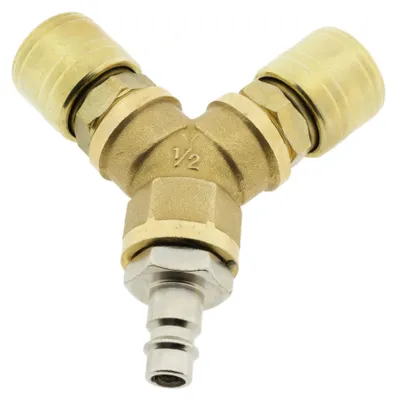Produktbild von Druckluft Y-Verteiler mit 2 x Schnellkupplungen 1/2" Zoll bis 16 Bar