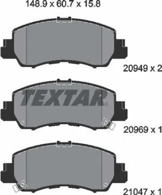 Produktbild von TEXTAR Bremsbeläge Satz Vorne für MITSUBISHI Eclipse Cross (GK) 2094901