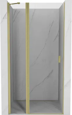 Image de Porte de douche pivotante Mexen Mist 75 cm, transparente, or brossé - 8A4-075-000-55-00