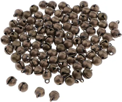Obrázek produktu pro 100 ks malých zvonků (6 mm/8 mm) na ozdobu vánočního stromku, antická bronzová barva, 6 mm