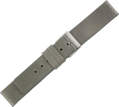 Produktbild von Minott Uhrenarmband Kalbsleder gleichlaufend grau flach glatt Vintage, Stegbreite:20mm, Schließe:Silbern