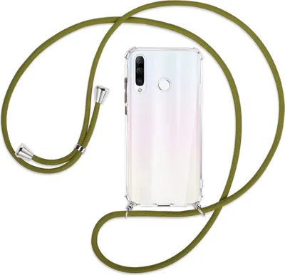 Produktbild von Handykette Backcover-Schutzhülle mit Band (Metall silberfarben) für Huawei P30 Lite - khaki