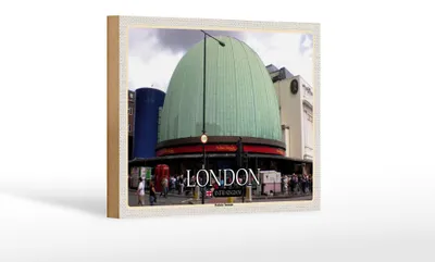 Produktbild von Holzschild Städte London England Madame Tussauds 18x12 cm Dekoration