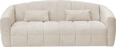Produktbild von Schlafsofa 4-Sitzer - Bouclé-Stoff - Beige - Liegefläche 160 cm - Matratze 16 cm - RETUNA