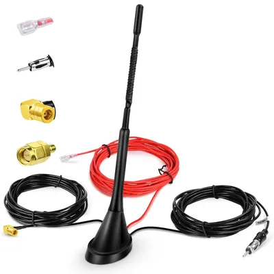 DAB+ Autoantenne, universell, 5 m Kabel, SMB/SMA-Adapter