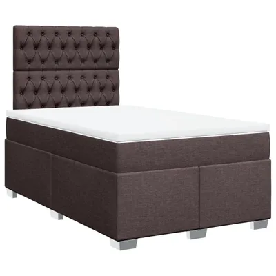 Produktbild von vidaXL Boxspringbett mit Matratze Dunkelbraun 120x200 cm Stoff
