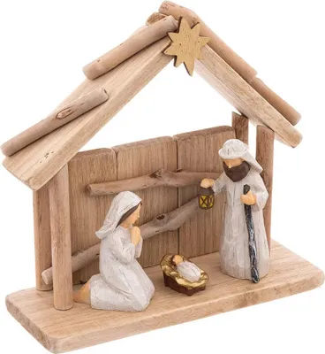 Imagen del producto de Escena navideña del belén, de madera