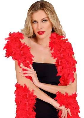 Image de Boa de plumes rouge 50g - taille unique