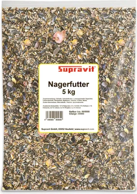 Produktbild von Supravit Nagerfutter Kleintierfutter 5kg | Premium Alleinfutter - Ideal für Hamster, Kaninchen, Zwergkaninchen, Meerschweinchen, Mäuse & Ratten