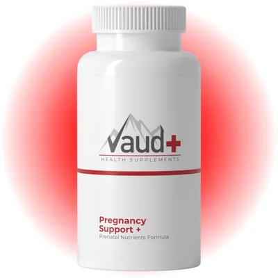 Produktbild von Vaud Pregnancy Support - Kinderwunsch Vitamine & Fruchtbarkeit Support für Frauen - Aktives Folat, Eisen, Vitamin B6 & Mönchspfeffer - Unterstützt