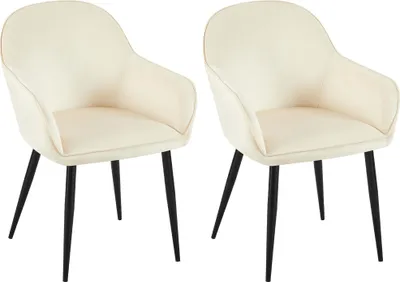 Produktbild von 2er Set Esszimmerstuhl HLO-CP1 Samt  creme