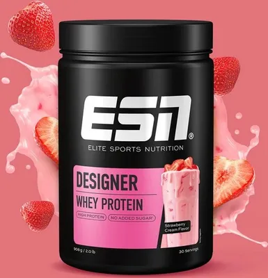 Produktbild von ESN Designer Whey Erdbeer-Creme (908 g)