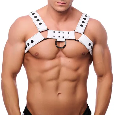 Imagen del producto de Correa de cuero blanca, talla L/XL