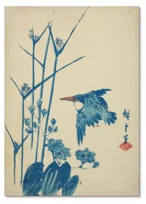 Zdjęcie produktu dla PLAKAT – 59 x 84 cm (A1) – Utagawa Hiroshige – Zimorodek i monochromia autorstwa Utagawy Hiroshige – Dekoracja ścienna do salonu, sypialni i przedpokoju, nowoczesny plakat, bez ramy