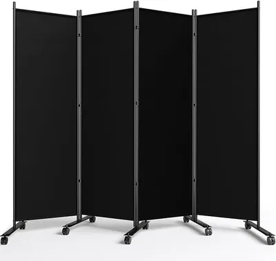 Imagen del producto de Divisores de ambiente con ruedas, juego de 4 piezas, 223,5 cm x 183 cm. Biombo divisor