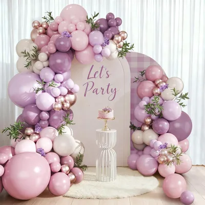 Immagine prodotto di Ghirlanda di palloncini, lilla e rosa, set da 109 pezzi per decorazioni di feste