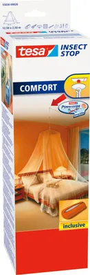 Produktbild von tesa Insect Stop Moskitonetz Betthimmel Insektenschutz Doppelbett 125 x 250 cm weiß