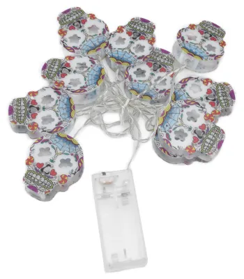 Produktbild von 10LED Totenkopf-Lichterkette für Halloween, Festival, Party, Urlaub, Nachbildungation, batteriebetrieben