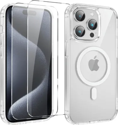 Produktbild von Hülle + 2X Schutzglas für iPhone 16 Pro Max MagSafe Panzerfolie Silikon Case Cover 9H