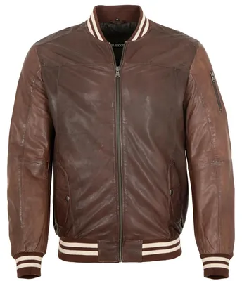 Produktbild von MADDOX - Herren Lederjacke Blouson Lammnappa dunkelbraun : 52