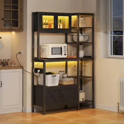 Image de Étagère de cuisine avec prise électrique et éclairage LED, dimensions 180x115 cm