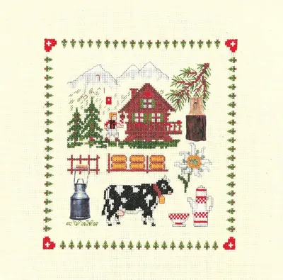 Produktbild von Le Bonheur des Dames Kreuzstich Set "Bergzubehör", Zählmuster, 20x21cm