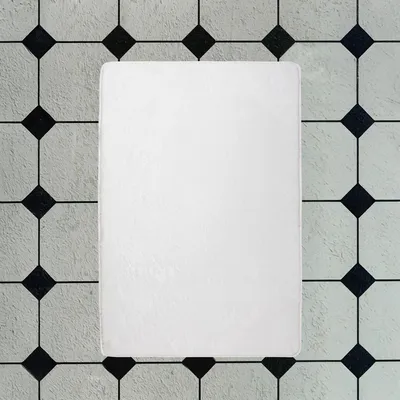 Produktbild von Weicher und moderner Badezimmerteppich Weiß 70x120 cm, strapazierfähig