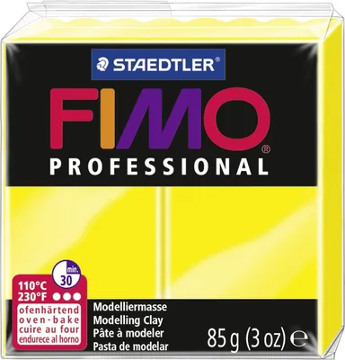 A package of FIMO PROFESSIONAL Modelling Clay in yellow.