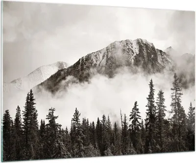 Produktbild von Bilder auf glas - Einteilig - Nebel Berg Wald - 100x70cm - Glasbilder - Wandbilder - Bilder - zum Aufhängen bereit - Wanddekoration aus Glas - Glas Bilder - Wandbild auf Glas - GAA100x70-4936