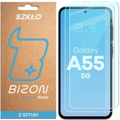 Produktbild von Gehärtetes Glas für Galaxy A55 5G, Bizon Glass Clear Duo, 2 Stück