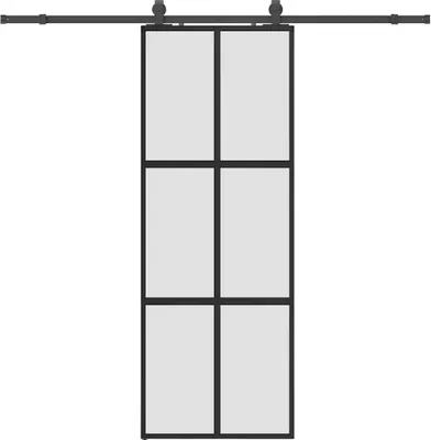 Image de vidaXL Porte coulissante avec ferrure noire 76x205 cm verre trempé
