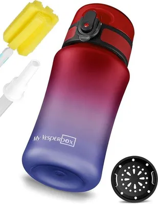 Produktbild von Famanu Trinkflasche für Kinder - Tritan, 350 ml, rot-blau