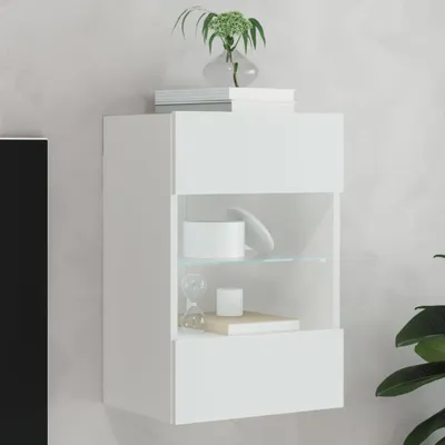 Produktbild von vidaXL TV-Wandschrank mit LED-Leuchten Weiß 40x30x60,5 cm
