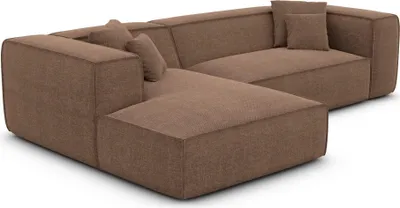 Produktbild von Strukturstoff L-Form Sofa Arelia Braun Links