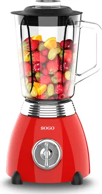 Zdjęcie produktu dla Mikser Stojący Ze Szklanym Dzbankiem Retro - 1,5L - 500W - Czerwony