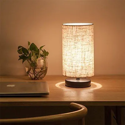 Immagine prodotto di Opviq, lampada da tavolo di alta qualità, color crema, 28 cm, attacco E14, 100% PVC, base in metallo | 1001
