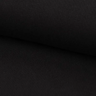 Produktbild von Jersey Rippjersey einfarbig schwarz 1,40m Breite