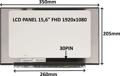 Produktbild von Lcd Panel 15,6" Fhd 1920X1080 30Pin Matný Ips / Bez Úchytů