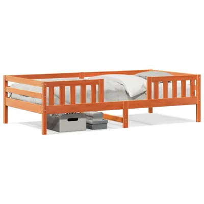 Obrázok produktu pre Maison Exclusive – masívna drevená posteľ bez matraca, voskovohnedá, 75 x 190 cm, borovicové drevo