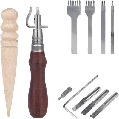 Produktbild von Famanu DIY Lederwerkzeugset 13-teilig - für Handarbeiten und Nähen