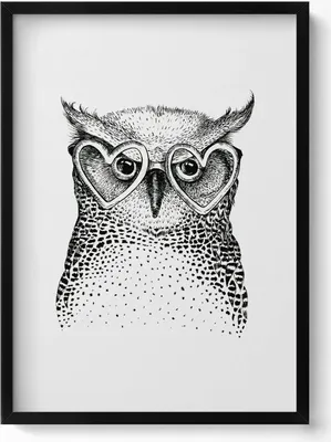 Produktbild von Handgezeichnete Illustration– Wandbild mit Rahmen – Gerahmtes Bild  – Wanddekoration – 50x70 cm –  Schwarz Rahmen