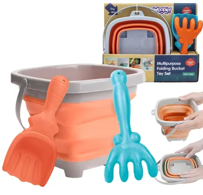 Obrázok produktu pre Woopie skladacie vedierko s hrablemi a lopatou oranžová