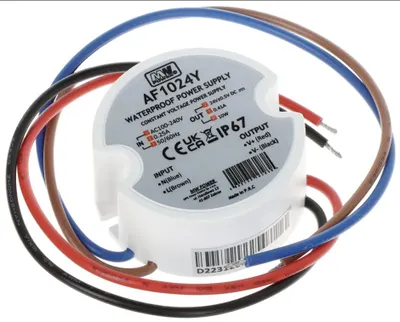 Imagen del producto de Fuente de alimentación LED AF1024Y, 24 V, 10 W, IP67, redonda, para empotrar