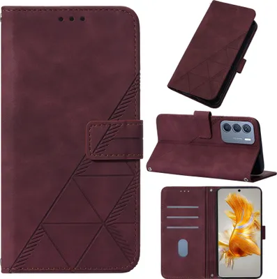 Produktbild von Hülle für Infinix Note 30 5G Prägung Flip Leder Kartenfächer Schutzhülle mit Ständer Rot