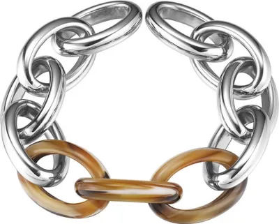 Produktbild von Esprit Armband Edelstahl Silber Braun 21cm Karabiner ESBR11606B210